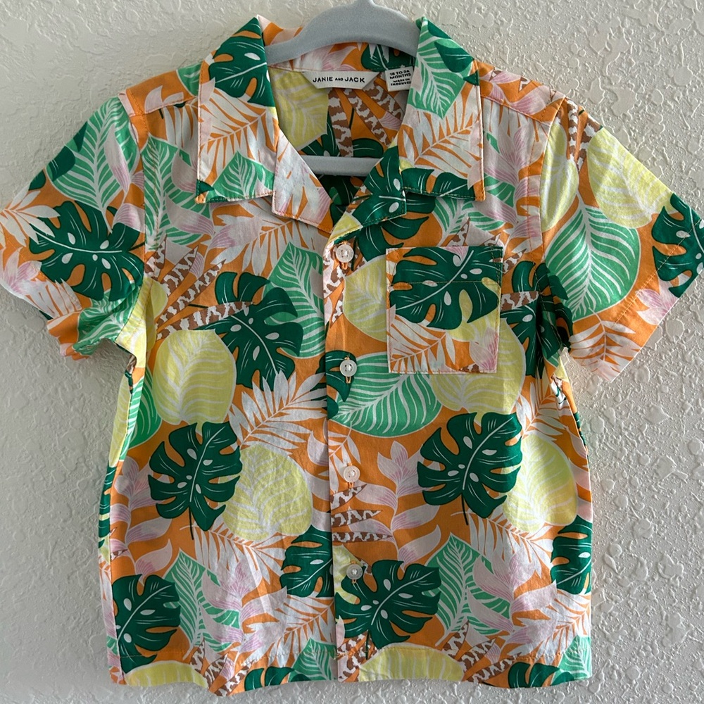 Toddler boys Janie & Jack Hawaiian button down shirt